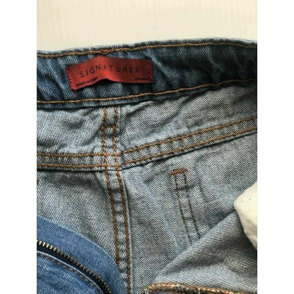 Signature 8 Women Blue Destructed Distressed Jeans - Picture 3 of 12